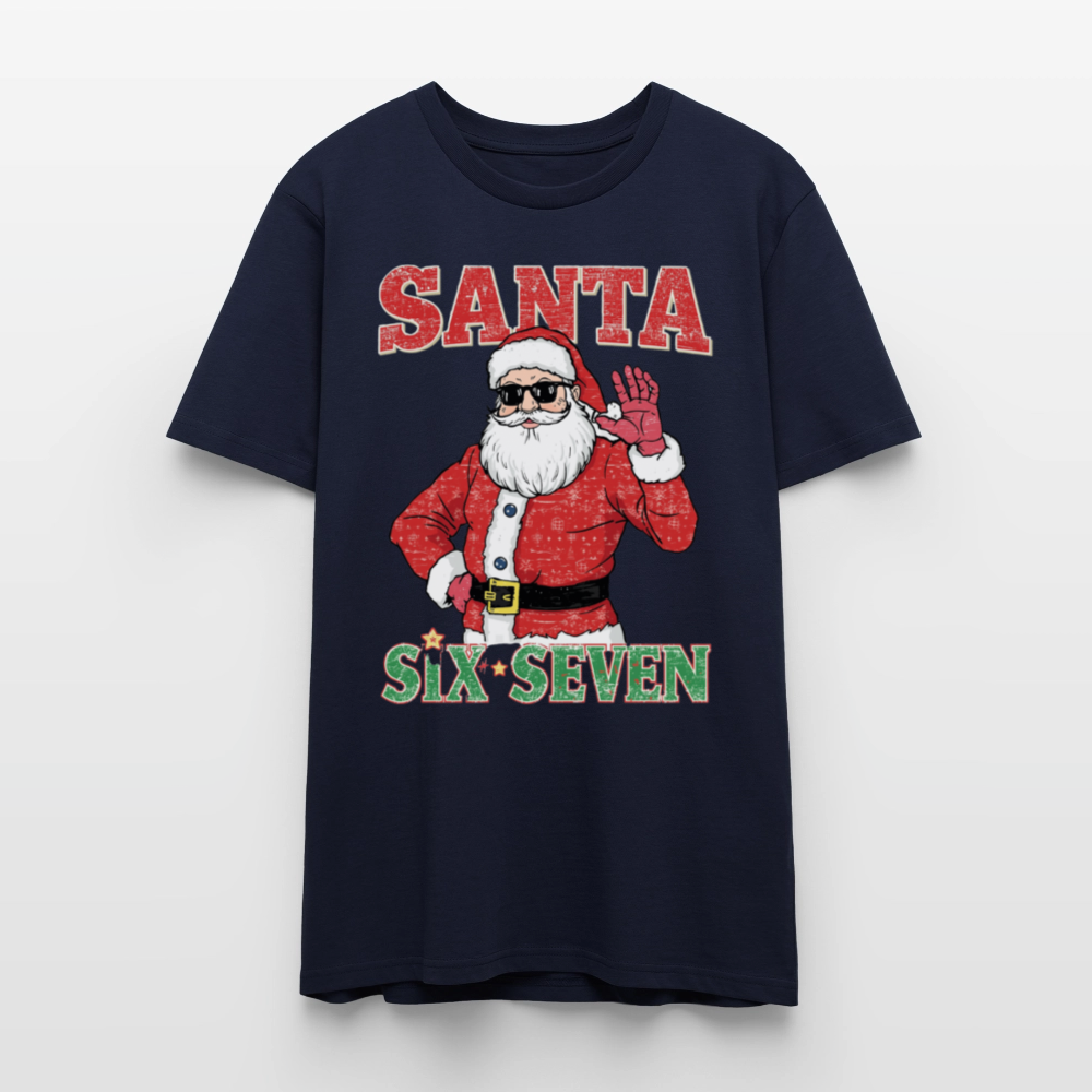 Cool Santa T-Shirt | Six Seven Edition | Lässiger Weihnachtsmann mit Sonnenbrille | Ugly Christmas Party Look | Vintage Distressed | Stanley/Stella - Navy