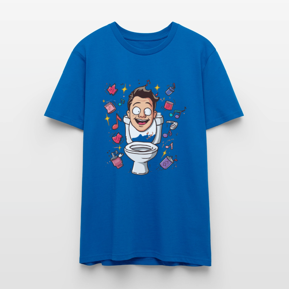 Kult-Cartoon T-Shirt "Toilette Rave" | Verrücktes Party-Design | Lustiges WC-Motiv | Chaos & Musik | Stanley/Stella - Pfauenblau