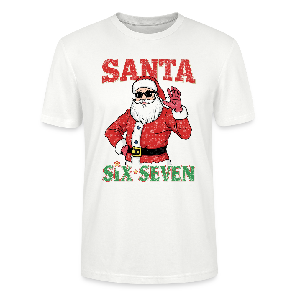 Cool Santa T-Shirt | Six Seven Edition | Lässiger Weihnachtsmann mit Sonnenbrille | Ugly Christmas Party Look | Vintage Distressed | Stanley/Stella - Weiß