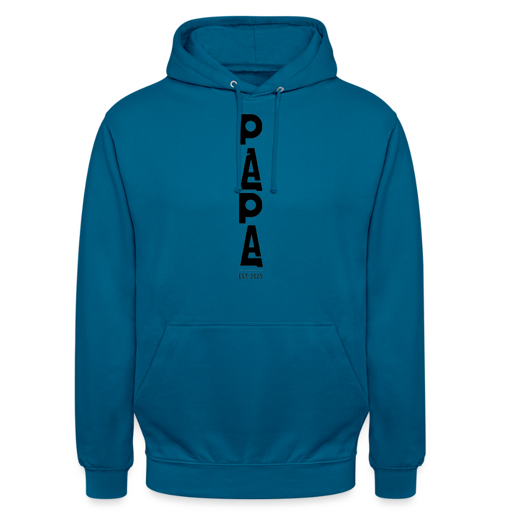 PAPA Est. 2025 Hoodie | Unisex Kapuzenpullover | Geschenk für werdende Väter | Modernes Statement-Design - Tiefseeblau 