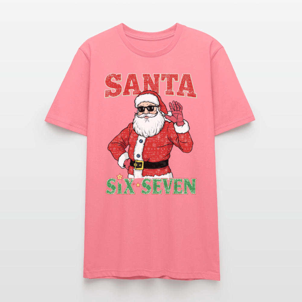 Cool Santa T-Shirt | Six Seven Edition | Lässiger Weihnachtsmann mit Sonnenbrille | Ugly Christmas Party Look | Vintage Distressed | Stanley/Stella - Pink 