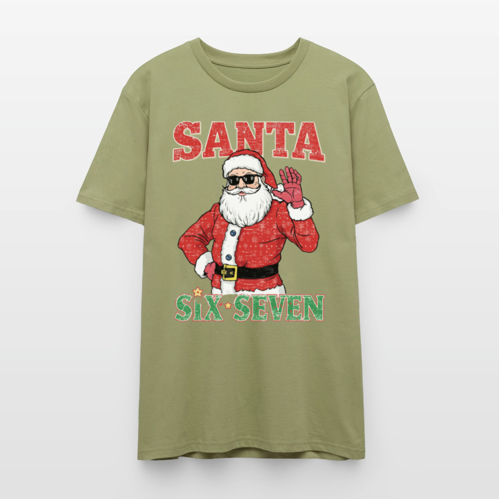 Cool Santa T-Shirt | Six Seven Edition | Lässiger Weihnachtsmann mit Sonnenbrille | Ugly Christmas Party Look | Vintage Distressed | Stanley/Stella - Nebelgrün