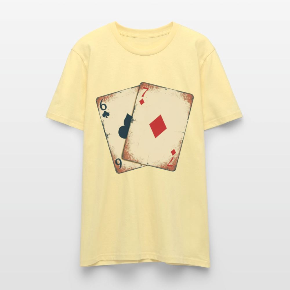 Vintage Poker T-Shirt "Glücksspiel Hand" | Distressed Spielkarten Grunge Look | Casino & Kartenspiel Motiv | Stanley/Stella - Creme