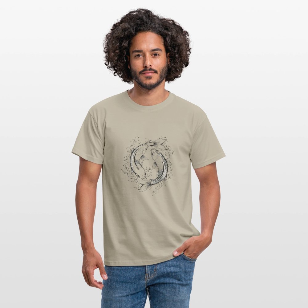 Koi Fisch Yin Yang T-Shirt  Verschiedene Größen & Farben T - Sandbeige