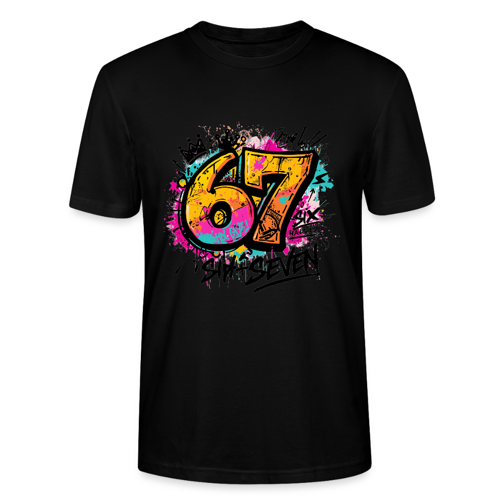 Graffiti T-Shirt 67 | Street Art Design | Bunte Urban Wear | Zahl Sechs Sieben | Hip Hop Style | Stanley/Stella Crafter Unisex - Schwarz