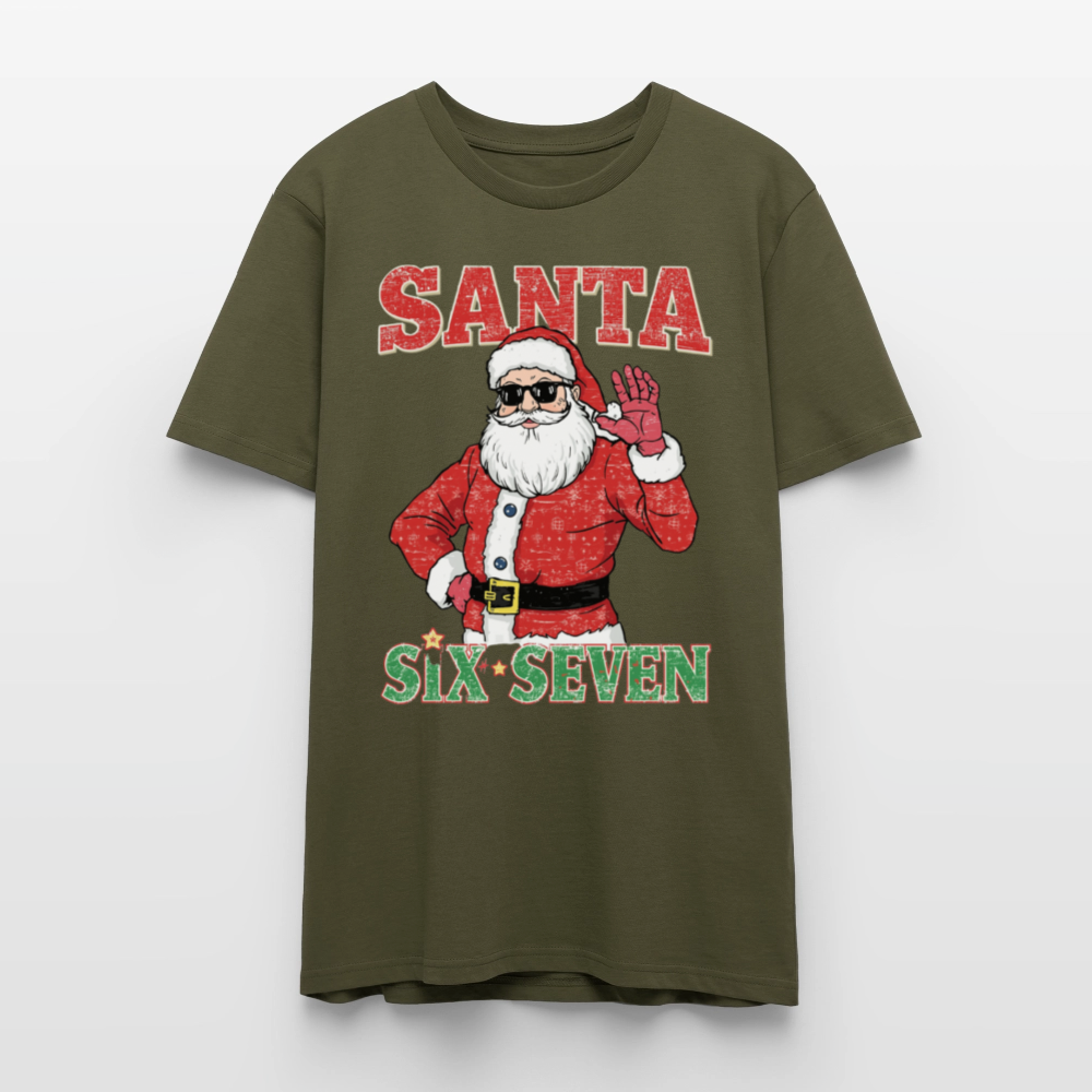 Cool Santa T-Shirt | Six Seven Edition | Lässiger Weihnachtsmann mit Sonnenbrille | Ugly Christmas Party Look | Vintage Distressed | Stanley/Stella - Khaki