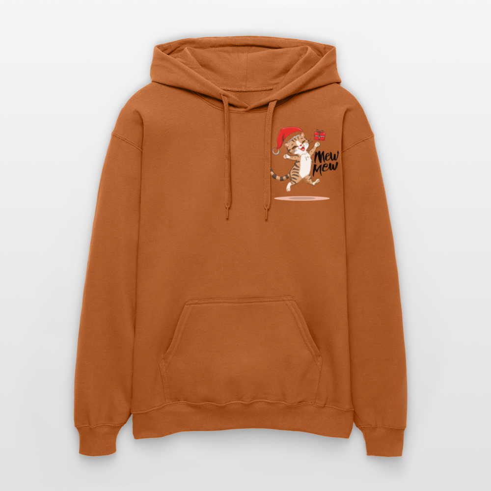 Weihnachtskatzen Hoodie "Mew Mew" | Lustiger Katzen Pullover | Modernes Weihnachtsgeschenk für Katzenfans | Unisex Kapuzenpullover - Athletic Orange