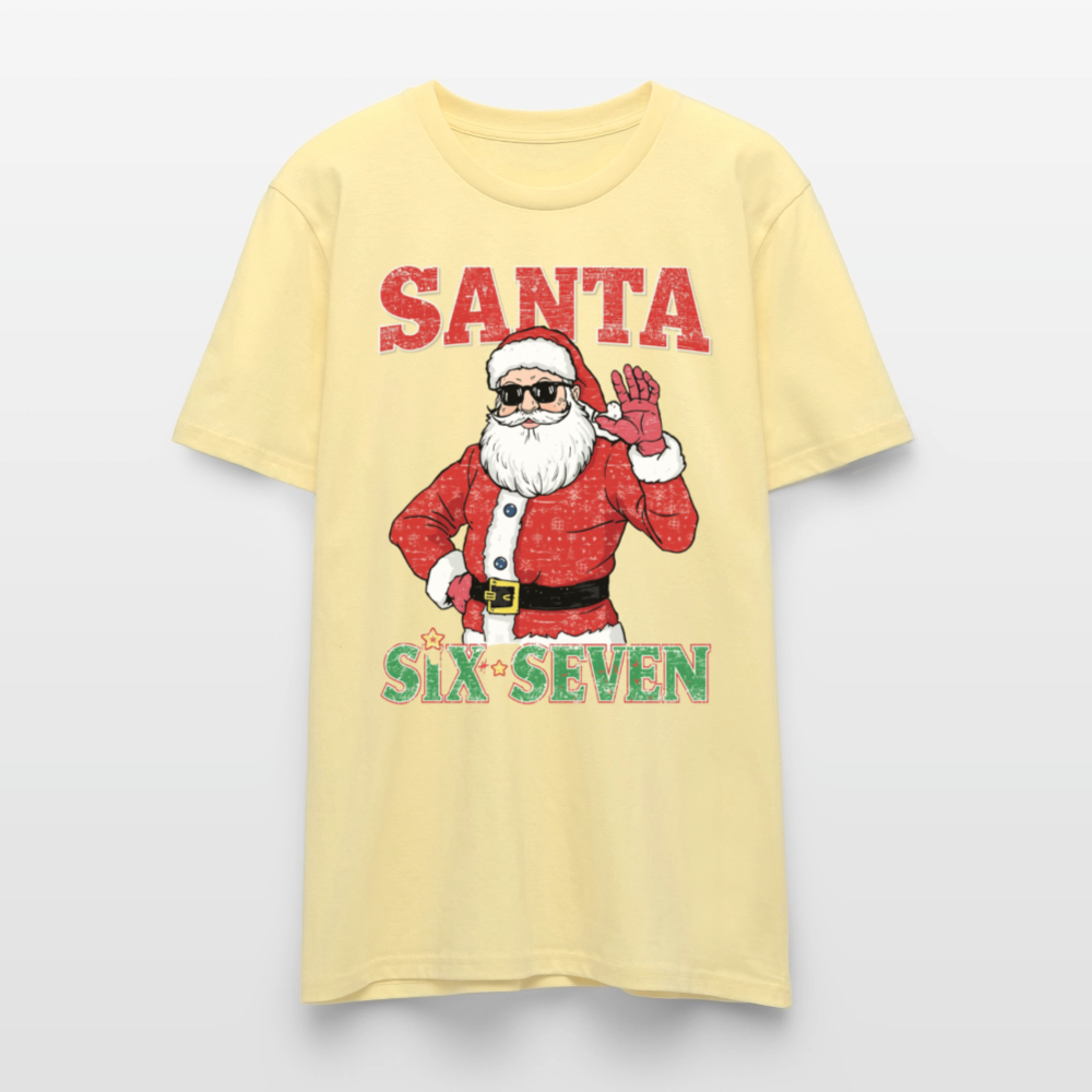 Cool Santa T-Shirt | Six Seven Edition | Lässiger Weihnachtsmann mit Sonnenbrille | Ugly Christmas Party Look | Vintage Distressed | Stanley/Stella - Creme