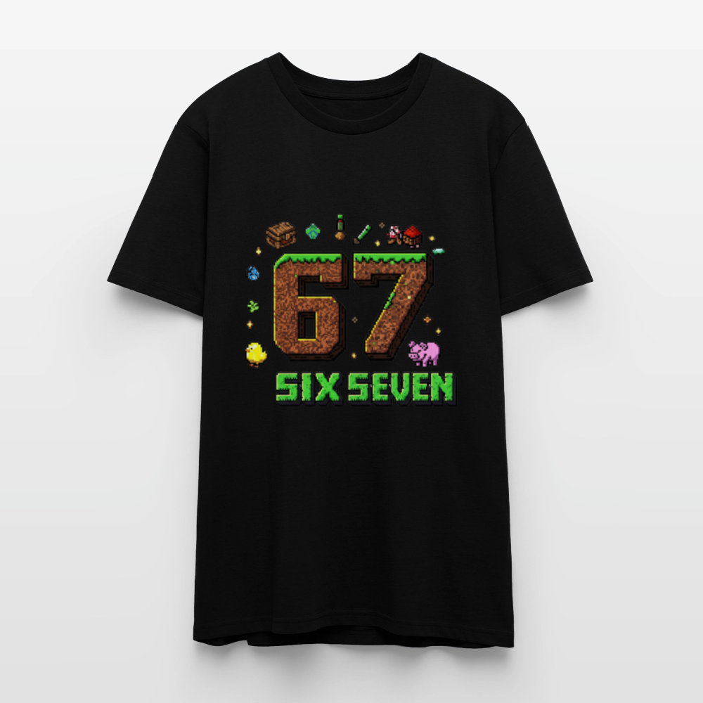 Pixel Style T-Shirt | Pixel Art Zahl 67 | Retro Gaming Look | Blockwelt Design | Stanley/Stella Crafter Unisex - Schwarz