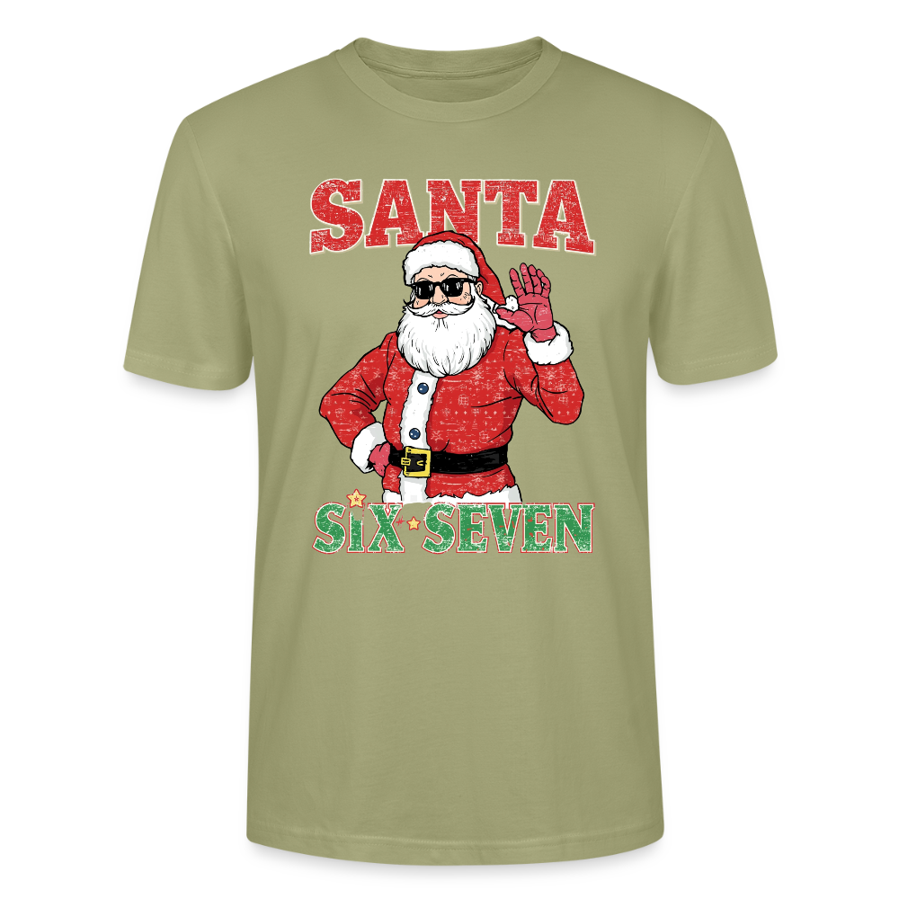 Cool Santa T-Shirt | Six Seven Edition | Lässiger Weihnachtsmann mit Sonnenbrille | Ugly Christmas Party Look | Vintage Distressed | Stanley/Stella - Nebelgrün