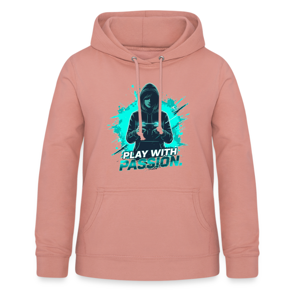 Frauen Gamer Hoodie mit Spruch – Kapuzenpullover für Gaming-Fans - Altrosa