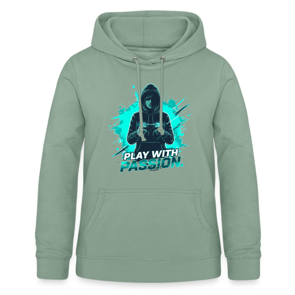 Frauen Gamer Hoodie mit Spruch – Kapuzenpullover für Gaming-Fans - Graugrün