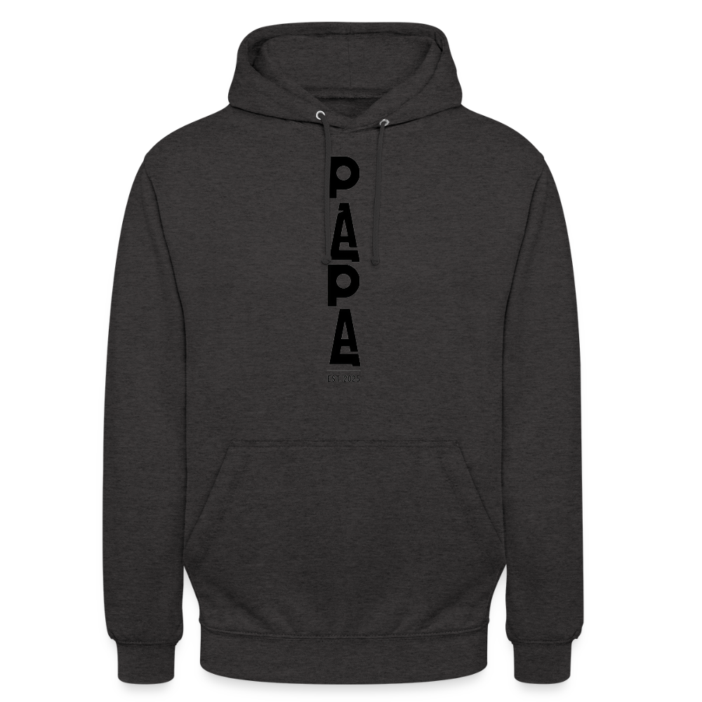 PAPA Est. 2025 Hoodie | Unisex Kapuzenpullover | Geschenk für werdende Väter | Modernes Statement-Design - Anthrazit