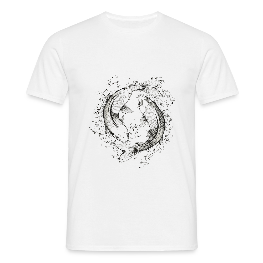 Koi Fisch Yin Yang T-Shirt  Verschiedene Größen & Farben T - Weiß