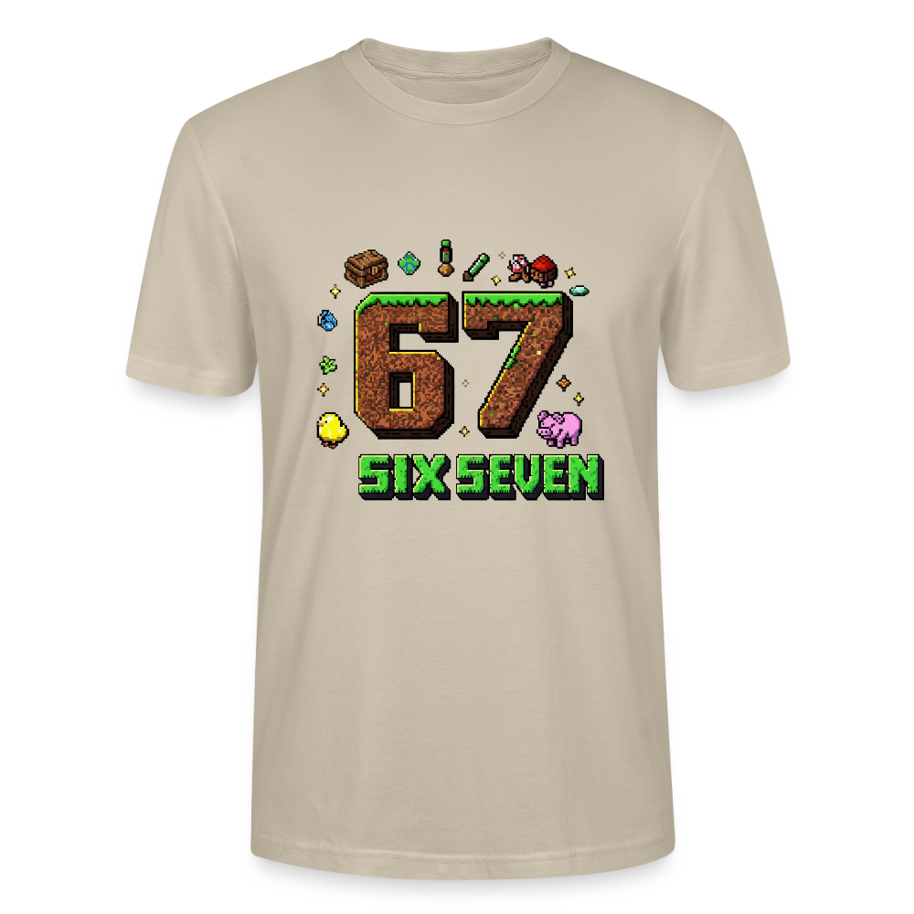 Pixel Style T-Shirt | Pixel Art Zahl 67 | Retro Gaming Look | Blockwelt Design | Stanley/Stella Crafter Unisex - Beige