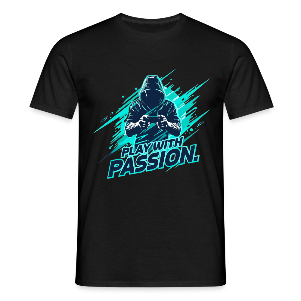 Männer T-Shirt - mit Gaming-Spruch - Schwarz