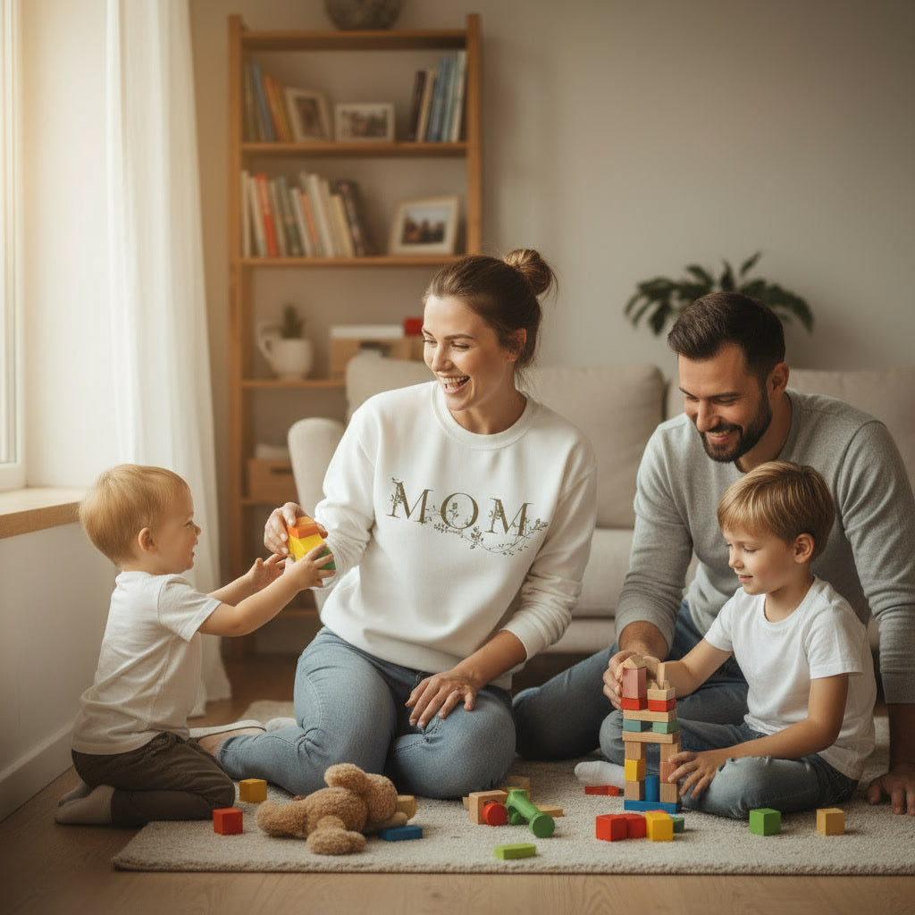 Chic MOM Sweatshirt | Schwarz-Gold Statement Pullover | Modernes Design mit Gold-Effekt | Perfektes Geschenk für Mütter