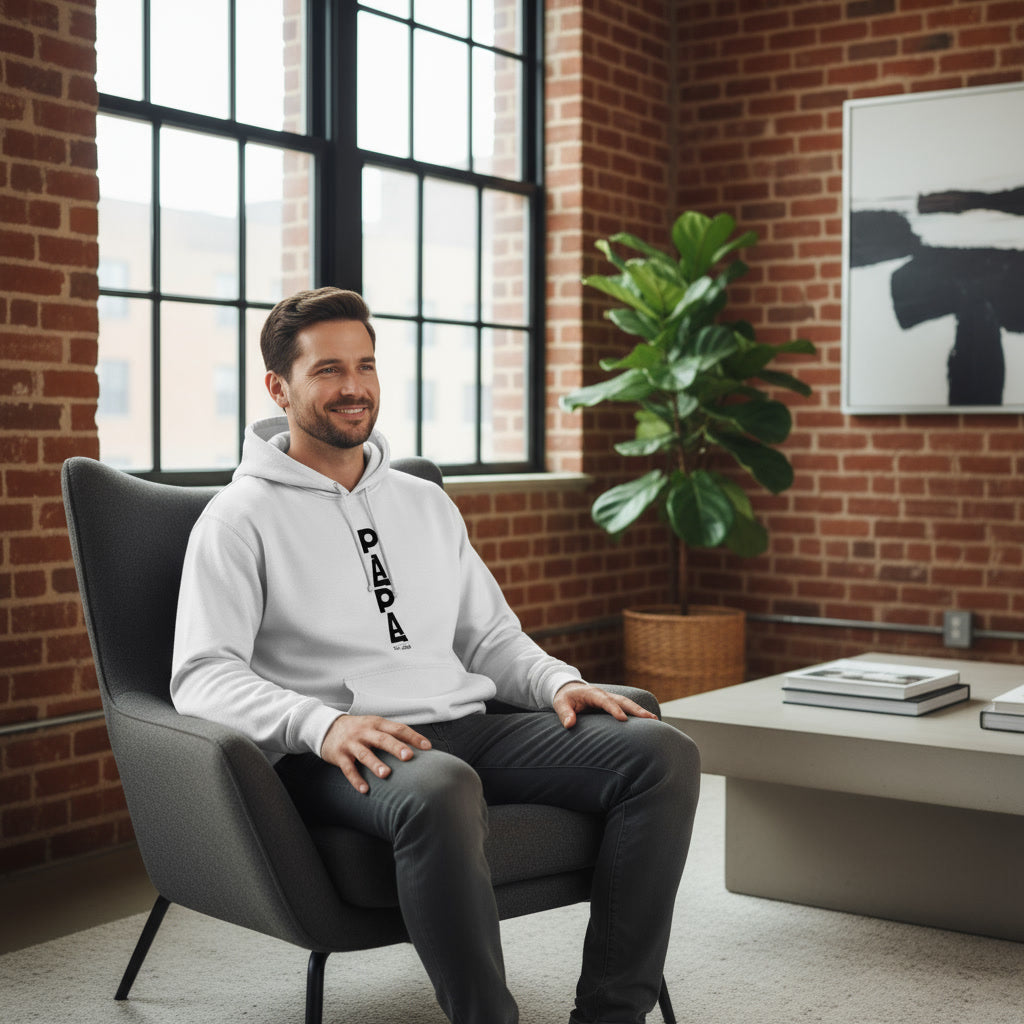 PAPA Est. 2025 Hoodie | Unisex Kapuzenpullover | Geschenk für werdende Väter | Modernes Statement-Design